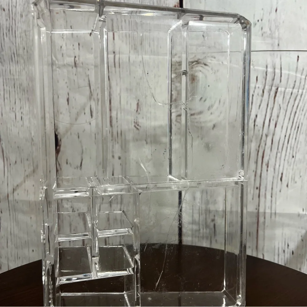 Clear Thick Acrylic Makeup Organizer lot of 5 - Multi-Compartment